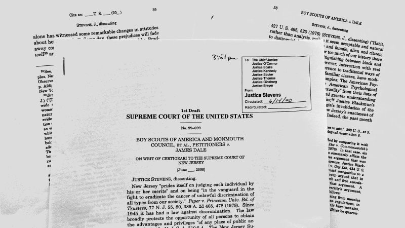 Behind the scenes in 2000 when Supreme Court liberals thought Nazi and Dred Scott references in gay rights dissent were distracting