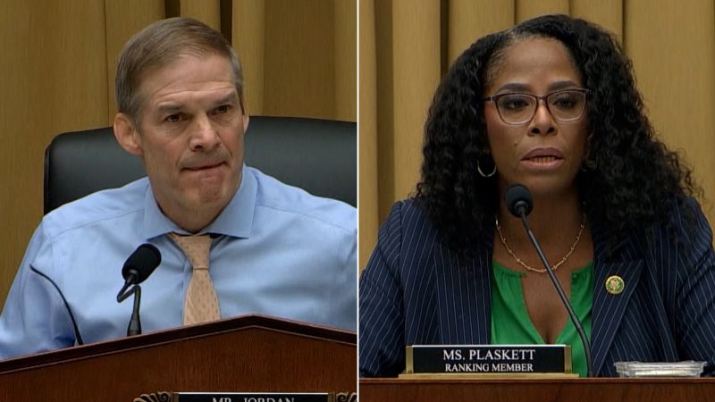 Watch Rep. Jordan clash with Rep. Plaskett on the credibility of FBI whistleblowers